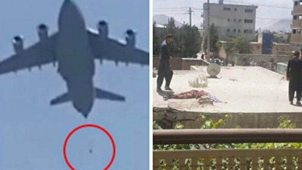 Kabil'den korkunç görüntüler: "Uçağa tutunan 2 Afgan düştü"