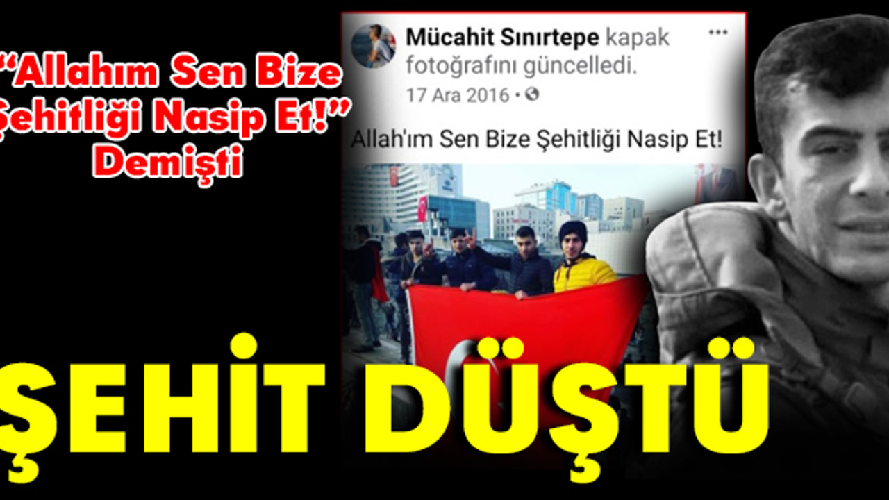 “Allah'ım Sen Bize Şehitliği Nasip Et!” Demişti, Şehit Düştü