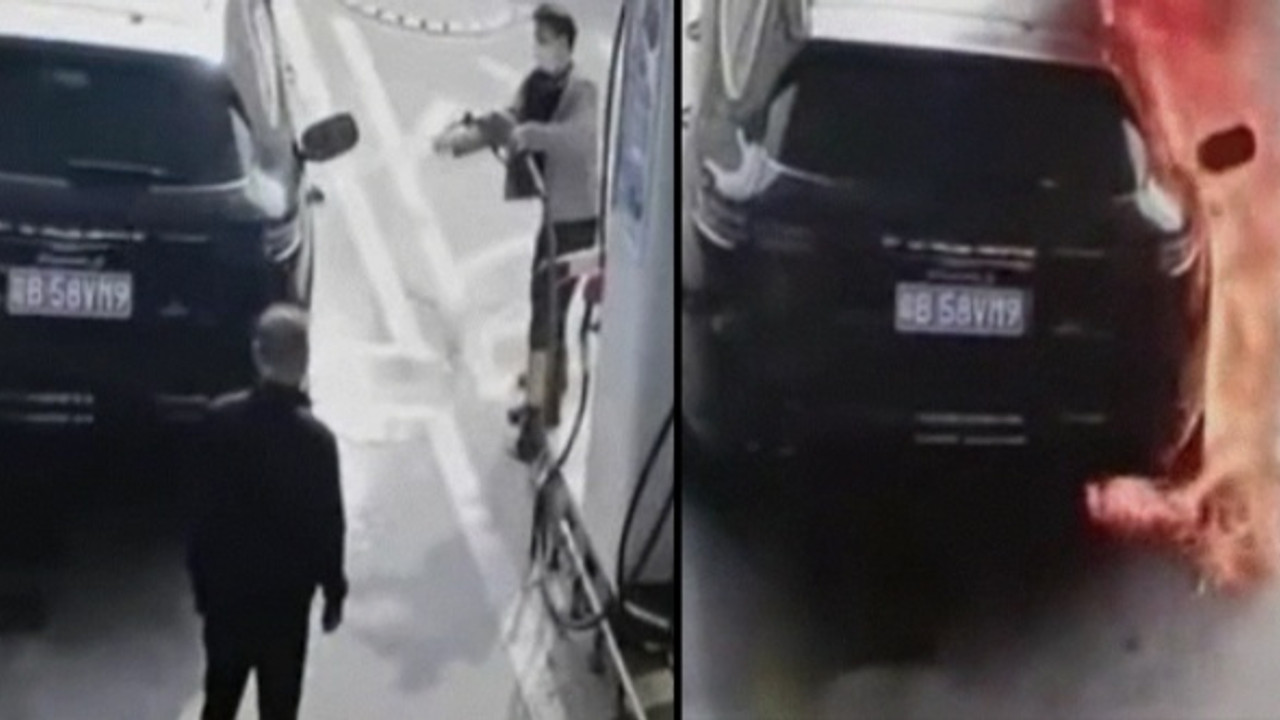 Akaryakıt pompasını ateşe verdi, facianın eşiğinden dönüldü