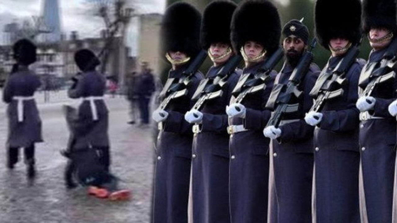 İngiltere Kraliyet Muhafızı önüne çıkan çocuğu yere düşürdü! O anlar ülkeyi ikiye böldü