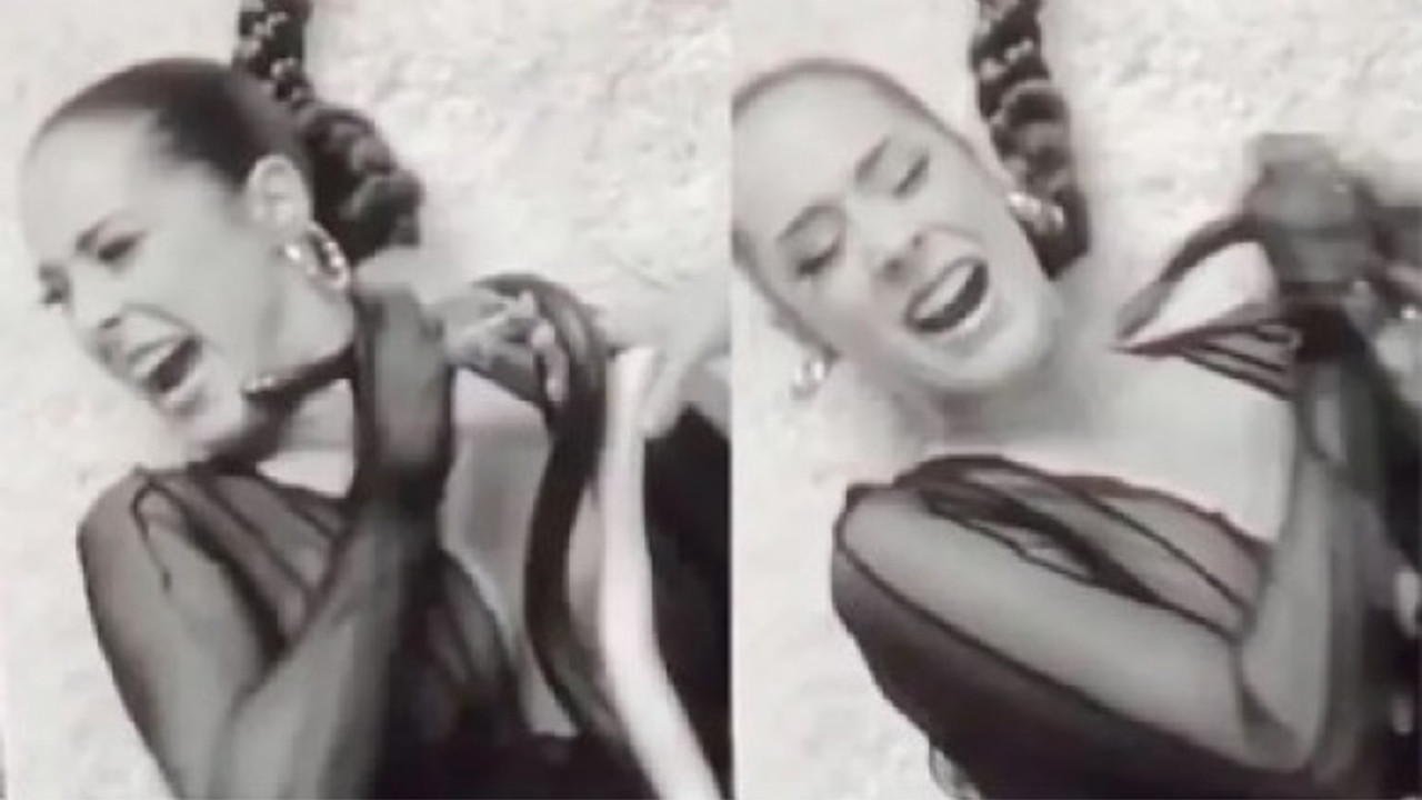 Ünlü şarkıcıyı yılan soktu!