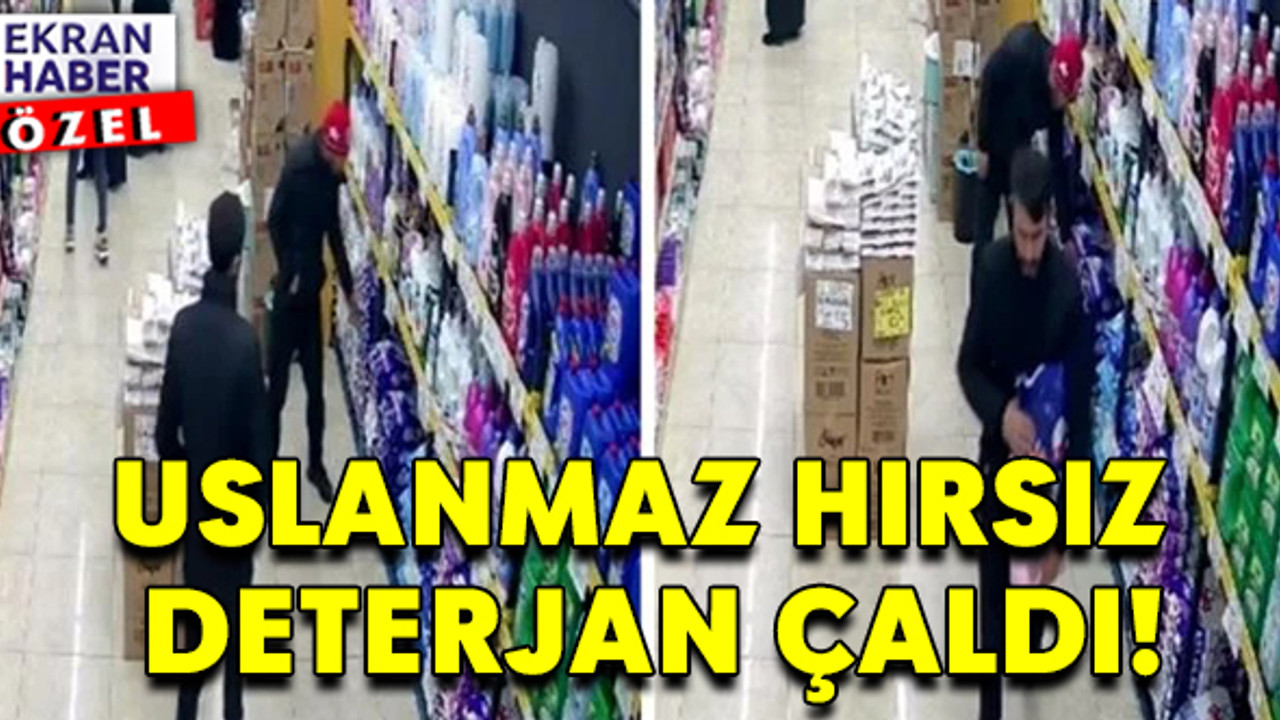 Lastik hırsızı bu kez de deterjan çaldı