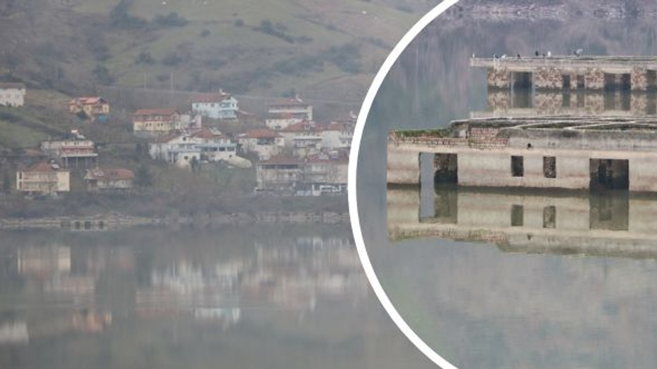 Kızılcapınar Barajı'nda sular çekildi: Evler gün yüzüne çıktı