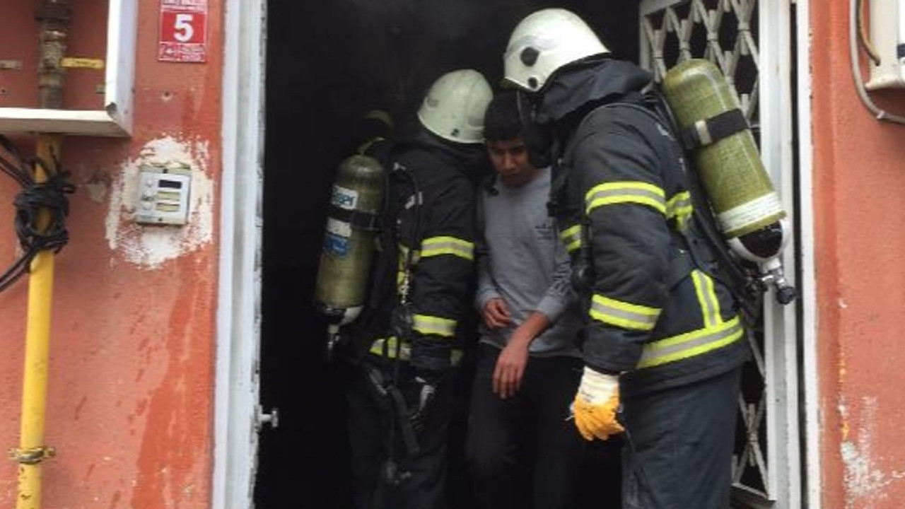 Bodrum katta yangın! 5'i çocuk 7 Afgan dumandan etkilendi
