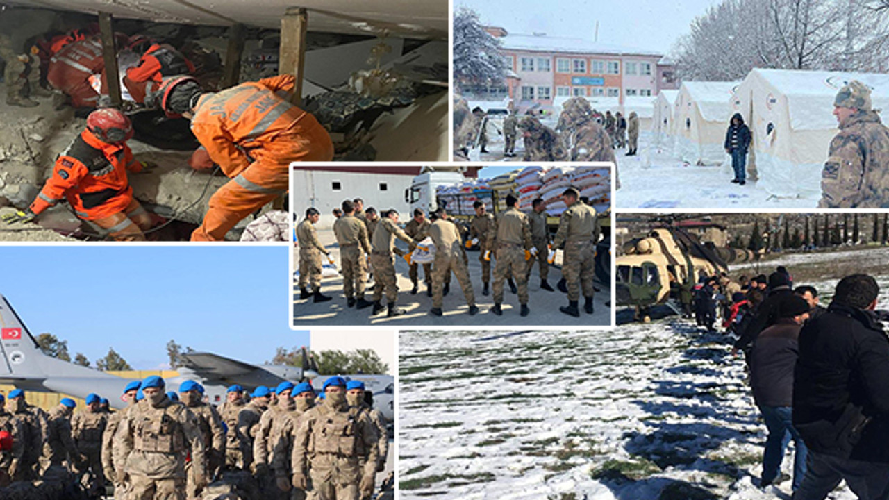 Jandarma ilk andan itibaren sahada! Depremzedelerin tüm ihtiyaçları karşılanıyor