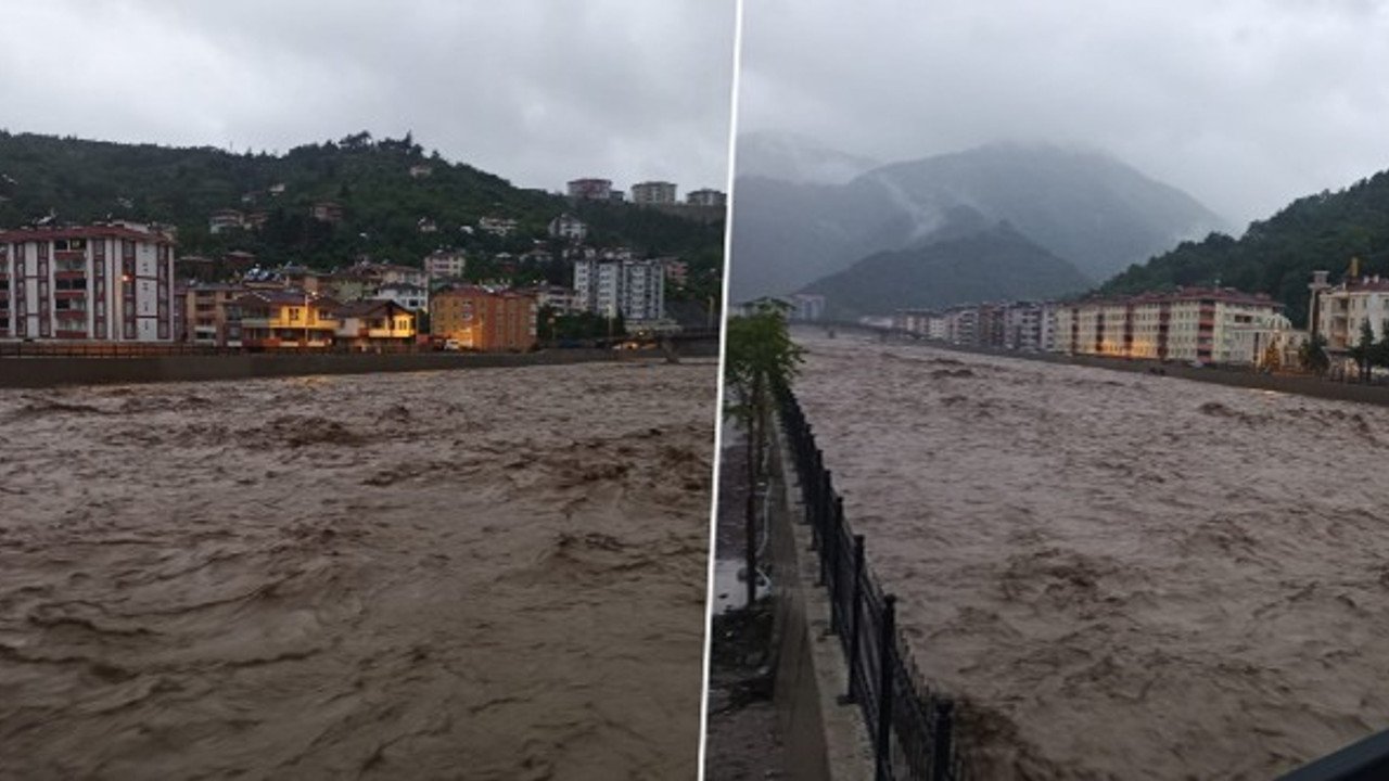 Kastamonu'da dere suları yükseldi, iş yeri ve evleri su bastı