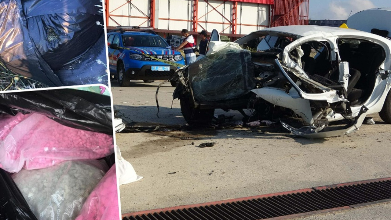 Kaza gerçeği ortaya çıkardı, araçta çeşitli türlerde uyuşturucu bulundu