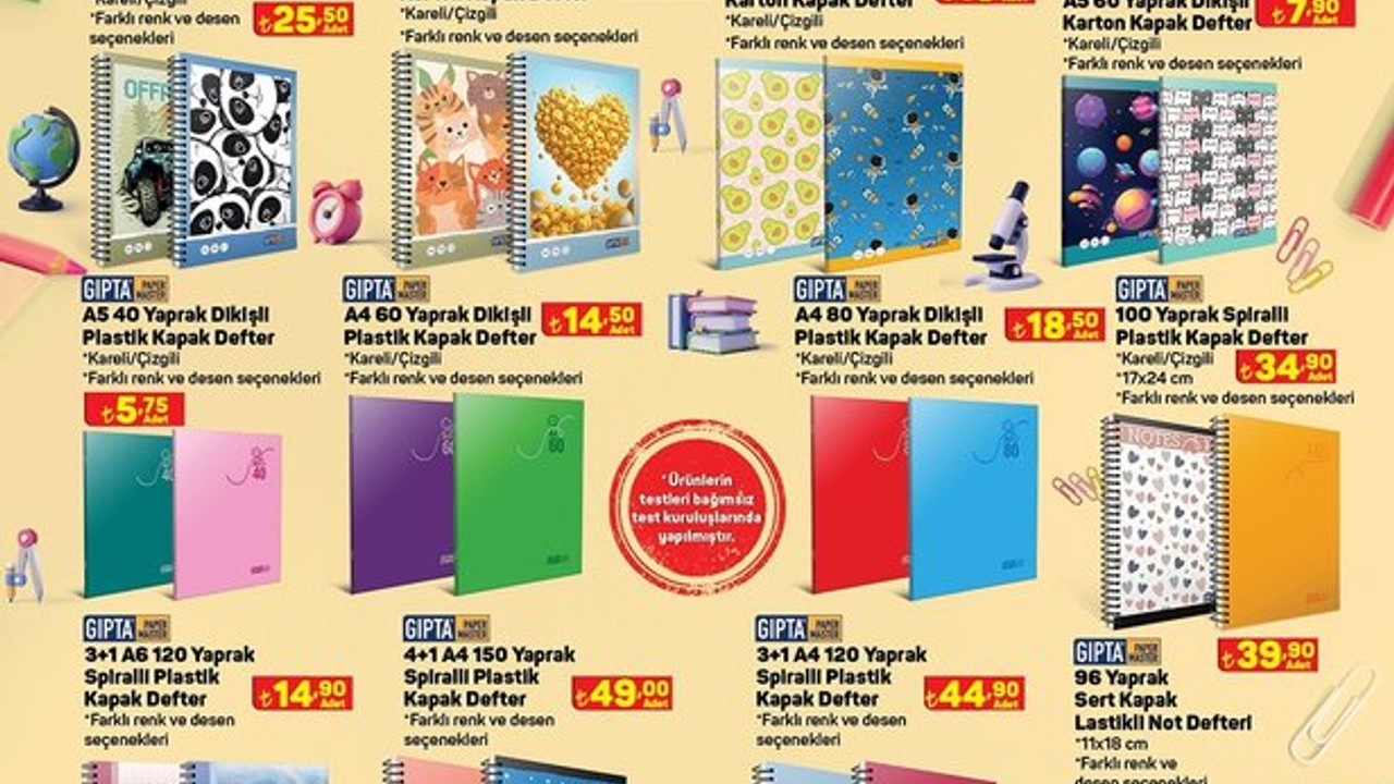 Okullar Açılıyor, Kırtasiye Malzemeleri A101'de! Okul İhtiyaçları İçin A101 31 Ağustos Katoloğu..