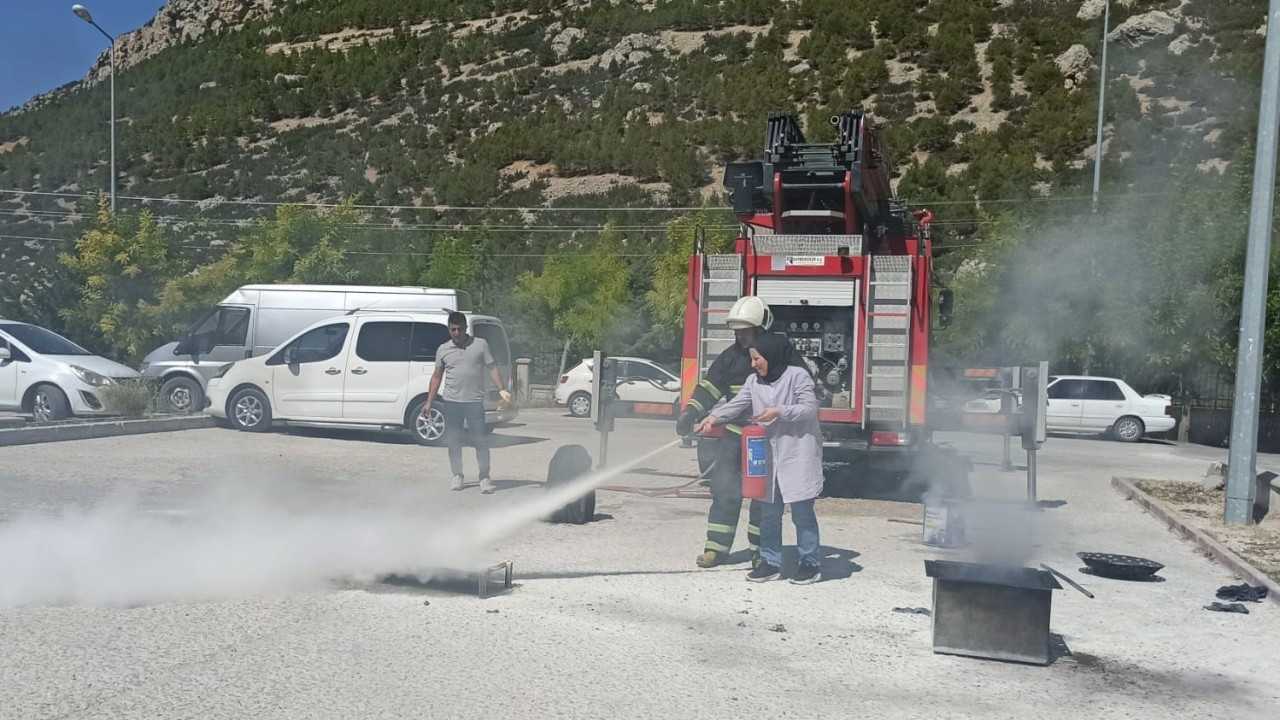 Ermenek Devlet Hastanesi’nde yangın tatbikatı
