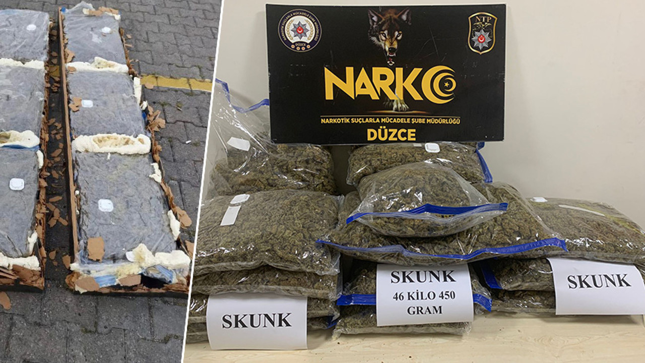 Düzce'de zehir tacirlerinin sevkiyatına darbe: Mobilyaların içine gizlemişler!