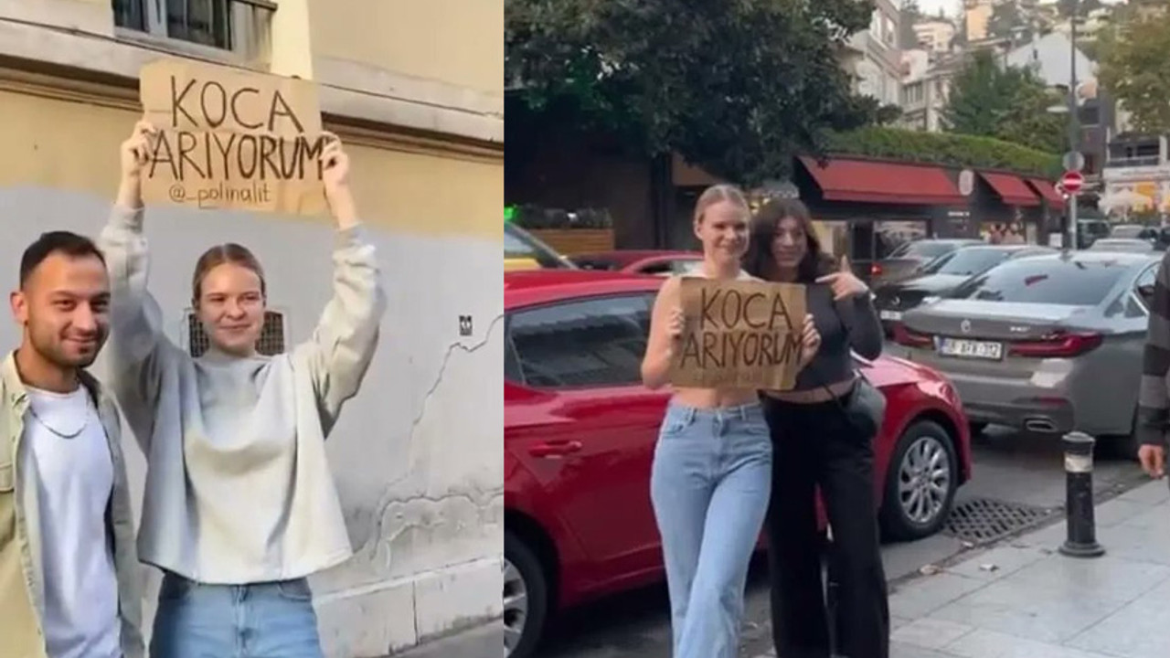 Belaruslu kadının ilginç isteği! Taksim'de pankart açıp 'koca arıyorum' dedi