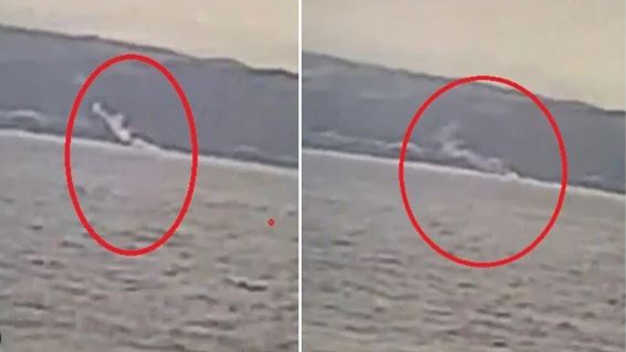 Deprem olduğu an denizin ortasından dumanlar yükselmiş
