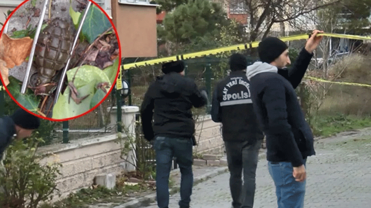 Büyükçekmece'de panik anları! Bir binanın önünde el bombası bulundu