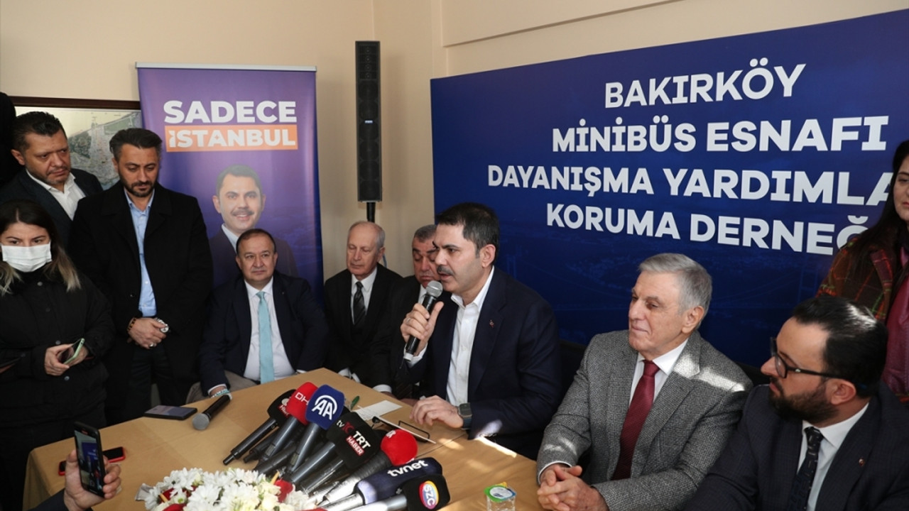 İBB Başkan adayı Kurum, Bakırköy Bahçelievler Minibüs Esnafı Derneğini ziyaret etti: