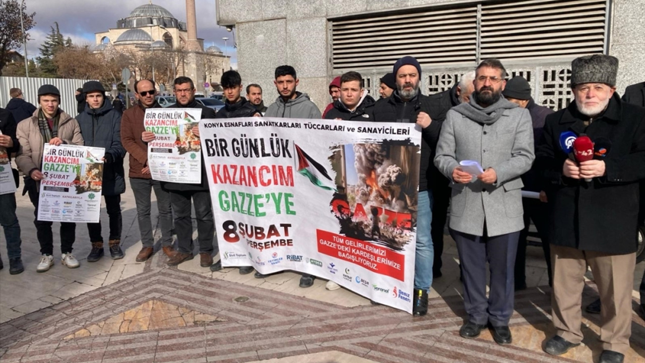 Konya'da "Bir Günlük Kazancım Gazze'ye" yardım kampanyası başlatıldı