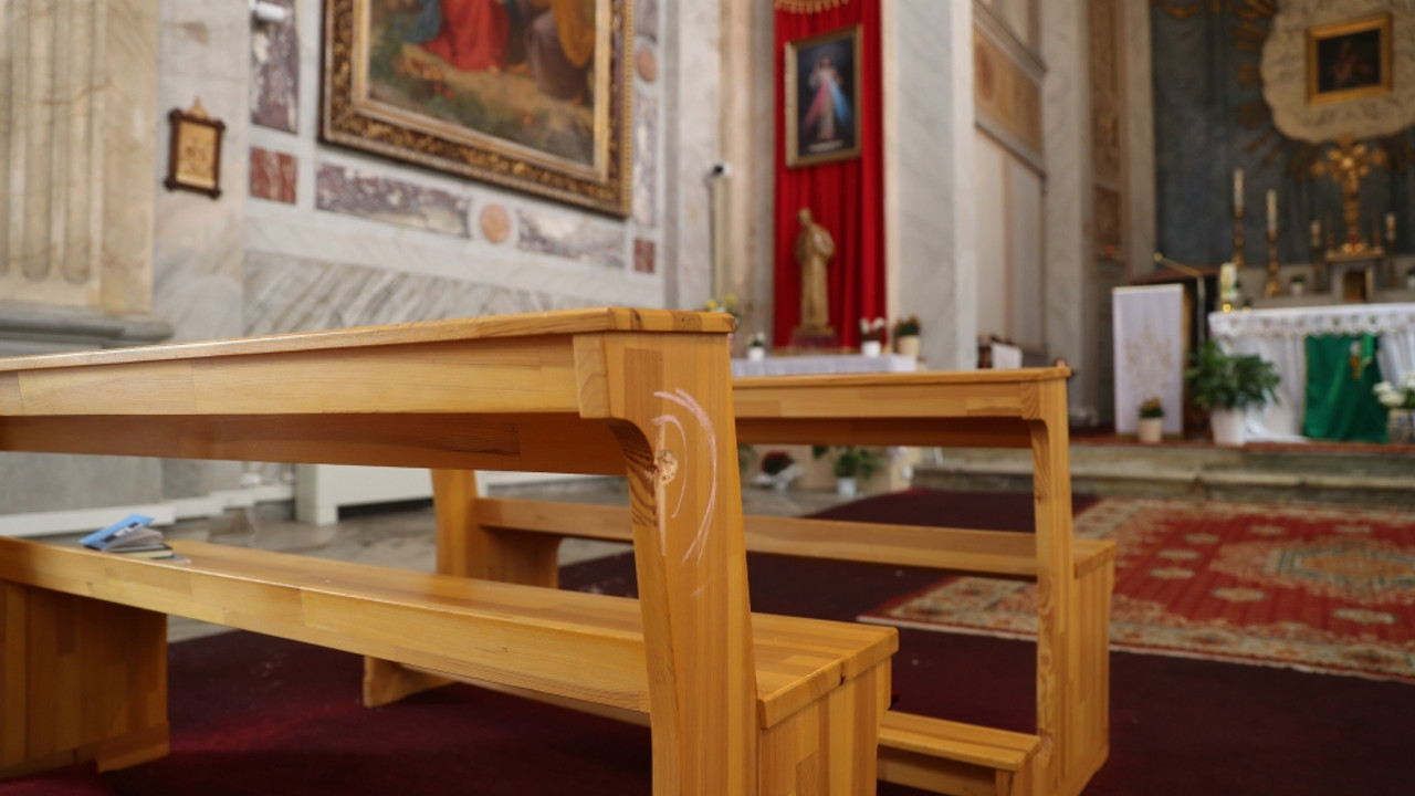 Santa Maria Kilisesi'nde silahlı saldırının gerçekleştirildiği bölüm görüntülendi