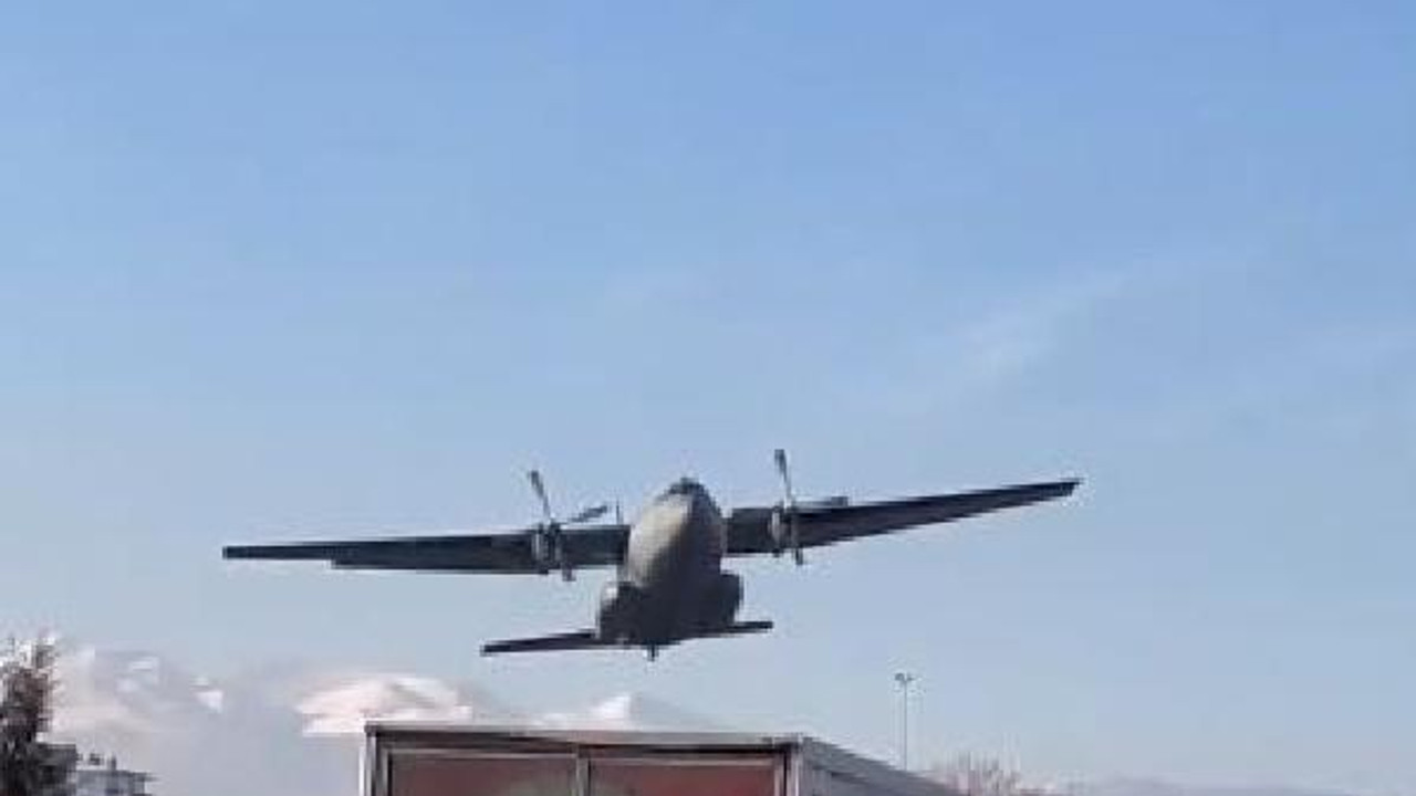 Kayseri'de arızalanan askeri uçak, zorunlu iniş yaptı