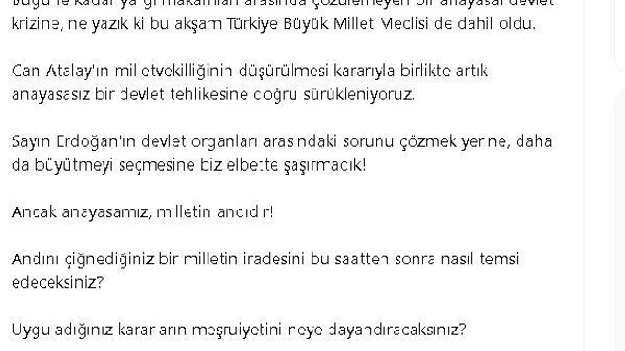 Meral Akşener: Atalay kararıyla artık anayasasız bir devlet tehlikesine doğru sürükleniyoruz
