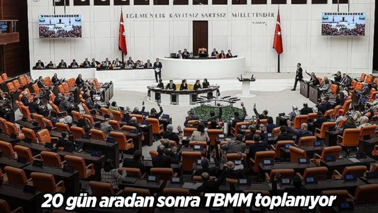 TBMM, 20 günlük aranın ardından çalışmalarına yeniden başlıyor