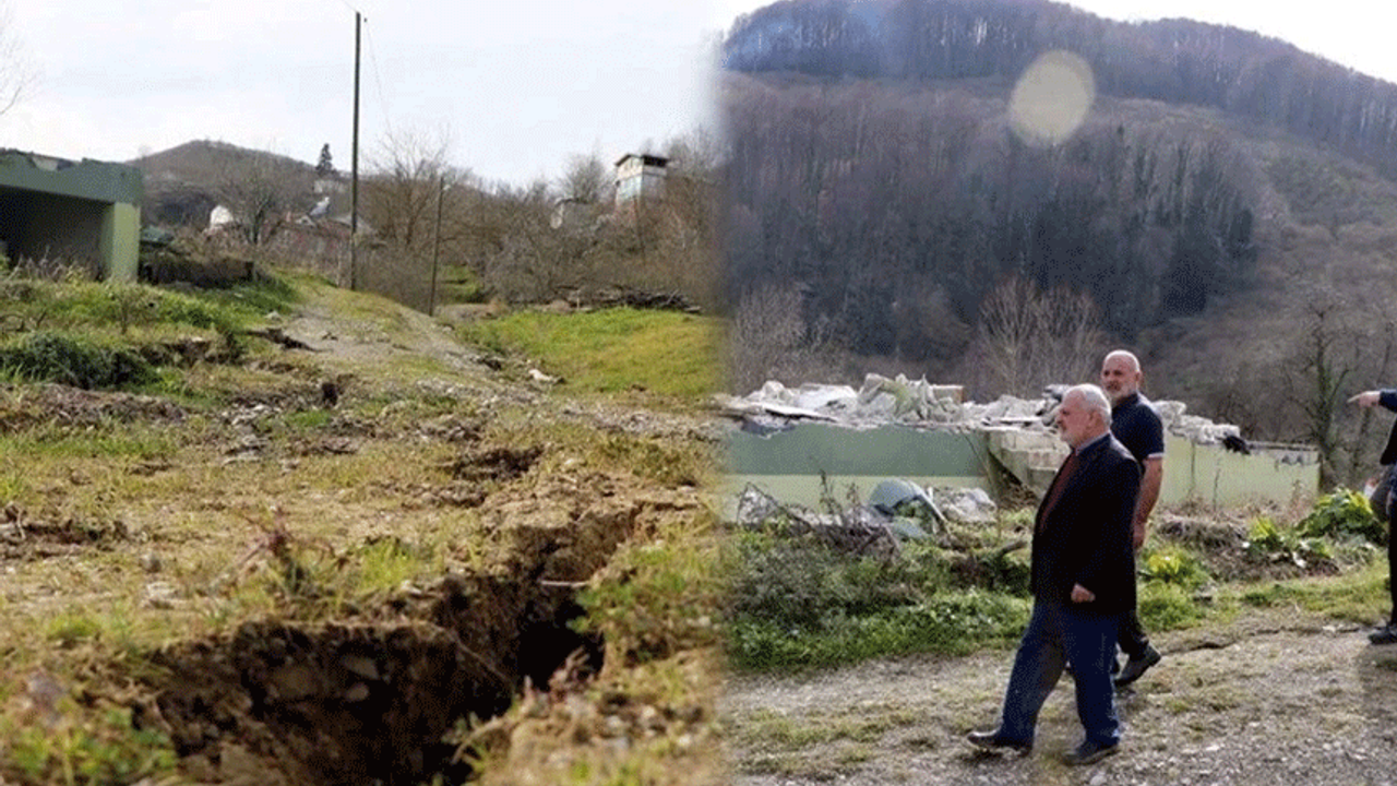 Düzce'de heyelan paniği! Köy parça parça yok oluyor