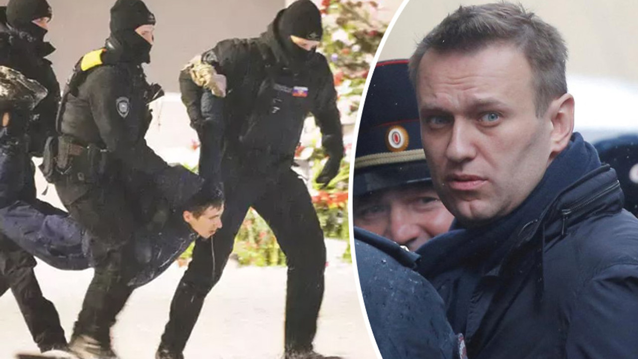 Navalny'i anmak bile yasak! Onlarca kişi yaka paça gözaltına alındı