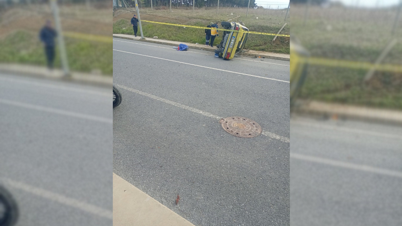 Silivri'de ağaçlık alana uçan araç taklalar atarak durabildi: 1 ölü