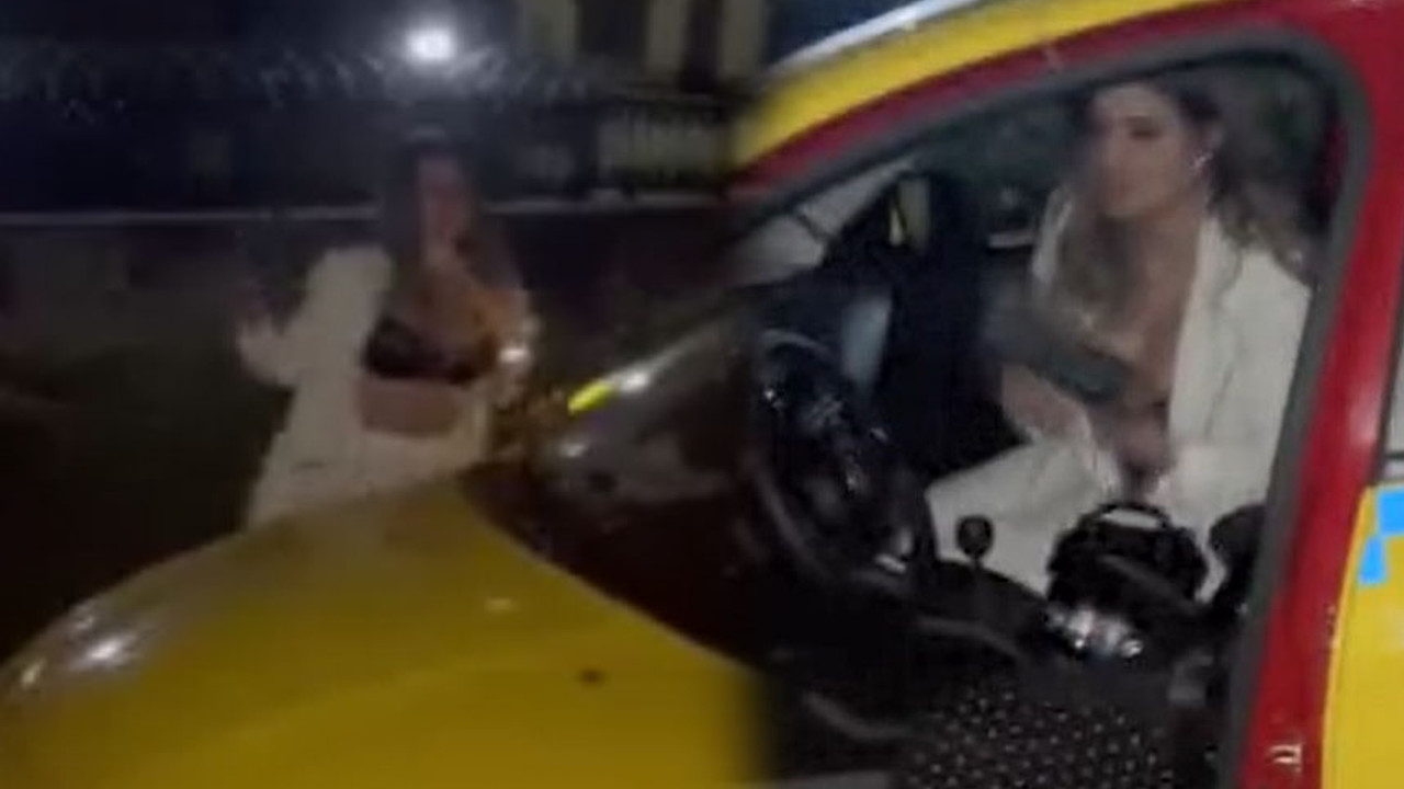 Taksi ücretini ödemek istemeyen kadın önce taksiyi parçaladı, ardından polisin saçlarını yoldu! Görüntüler inanılmaz