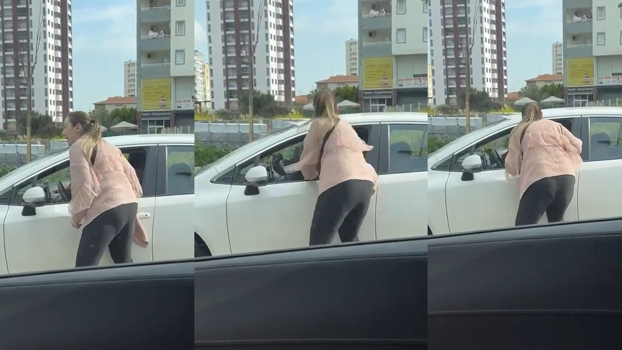 Kadın öğretmen, trafikte hemcinsini darp etti