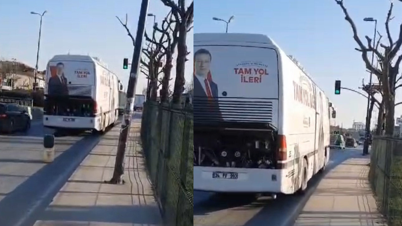 Bu kez de Ekrem İmamoğlu’nun seçim otobüsü arızalandı