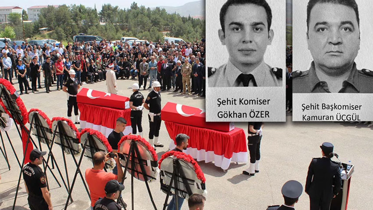 Adıyaman'da polisin şehit ettiği iki komiser için tören düzenlendi