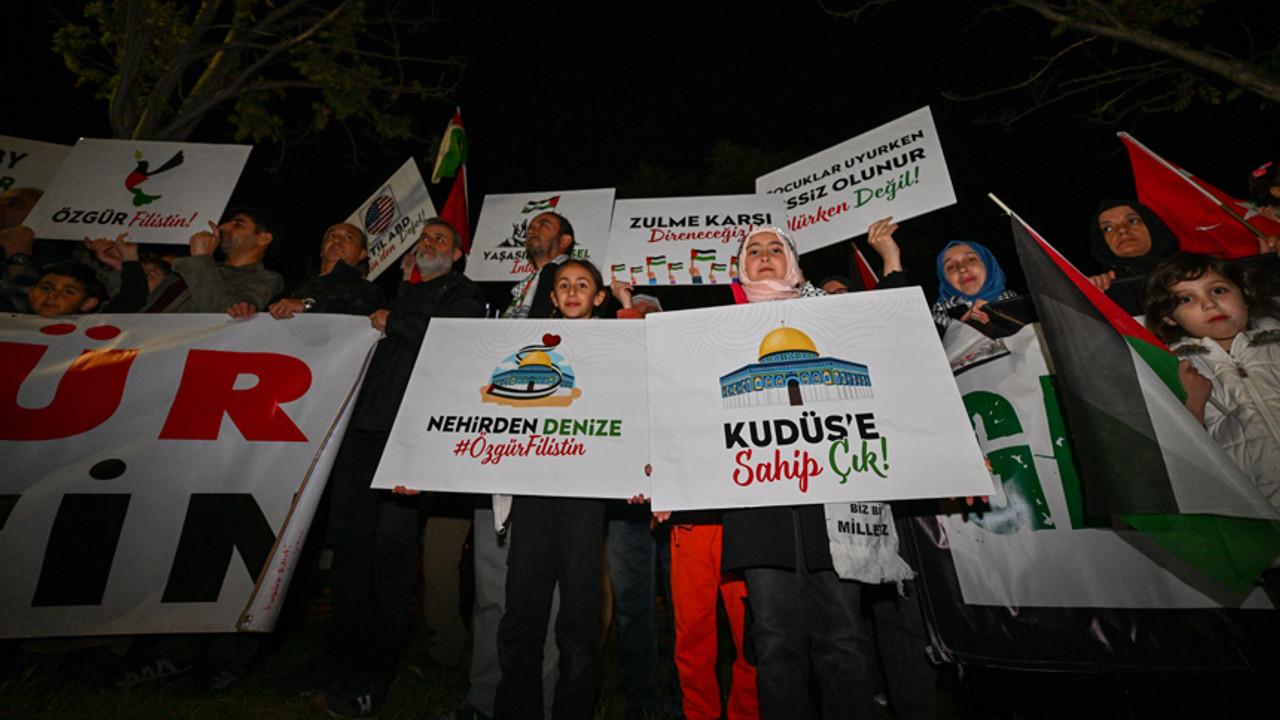 ABD'nin Ankara Büyükelçiliği önünde İsrail protestosu