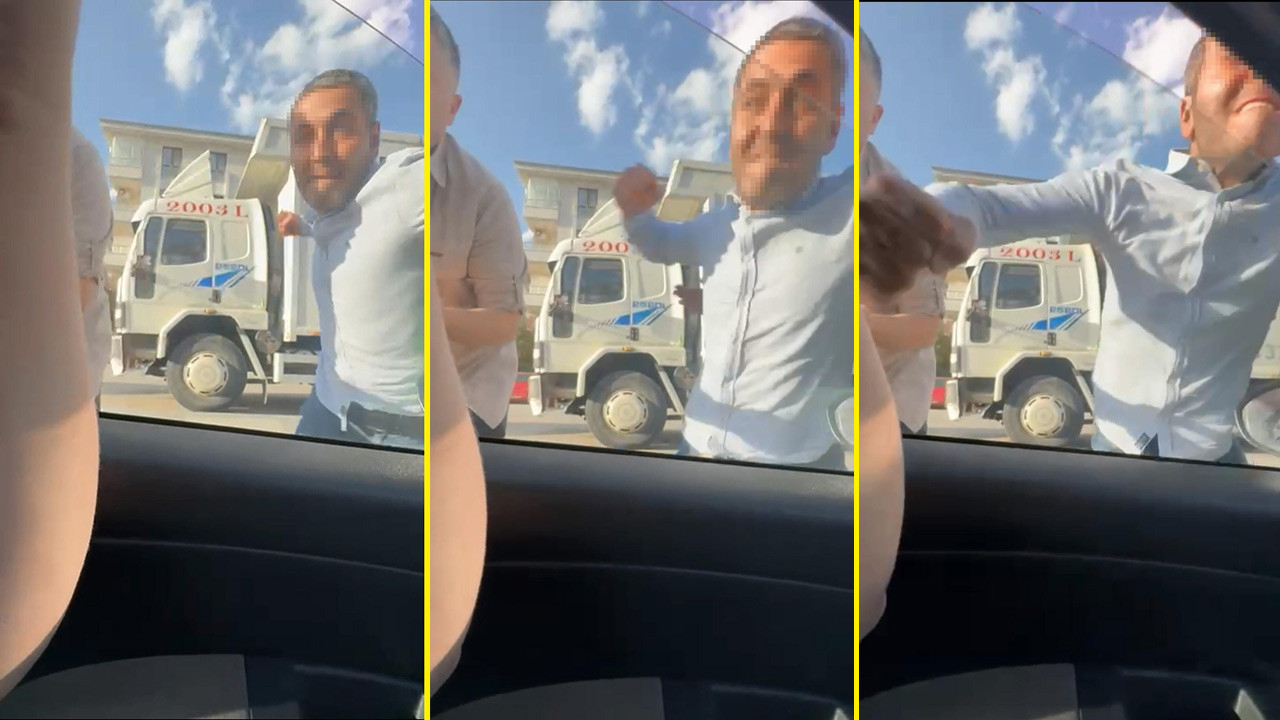 Trafik magandaları, sürücüye saldırıp camını patlattı!
