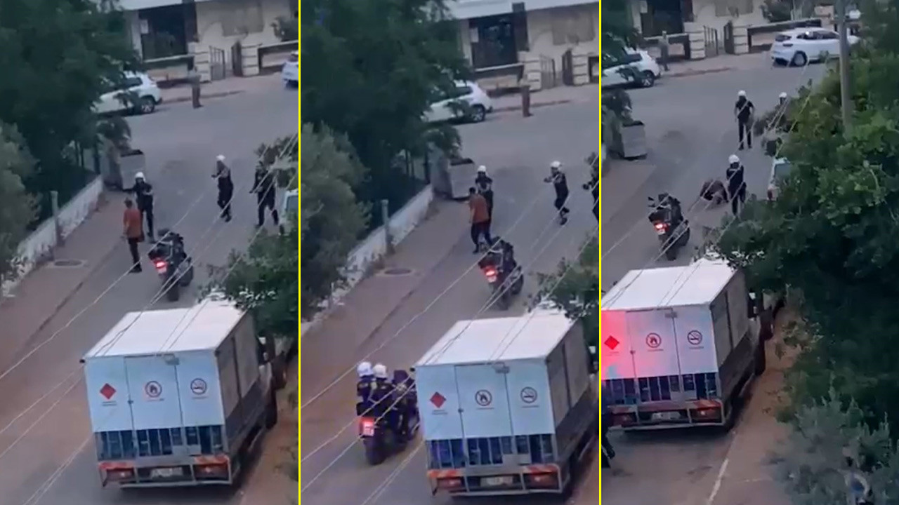 Polis, bıçaklı saldırganı bacağından böyle vurdu
