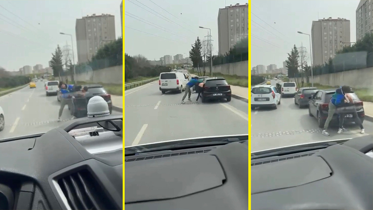 İstanbul trafiğinde boks ringini aratmayan kavgalar!