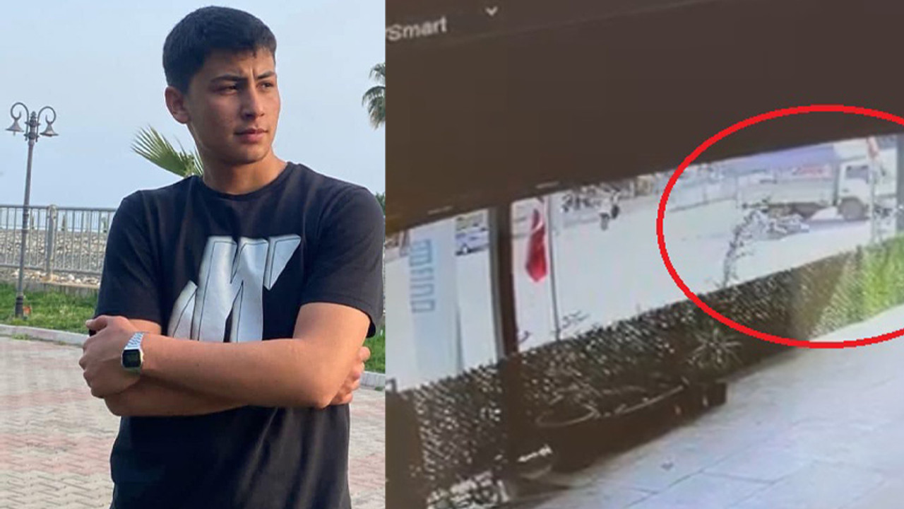 Mersin'de kamyonete çarpan motosikletteki 1 kişi öldü, 1 kişi yaralandı. Kaza, kameraya yansıdı