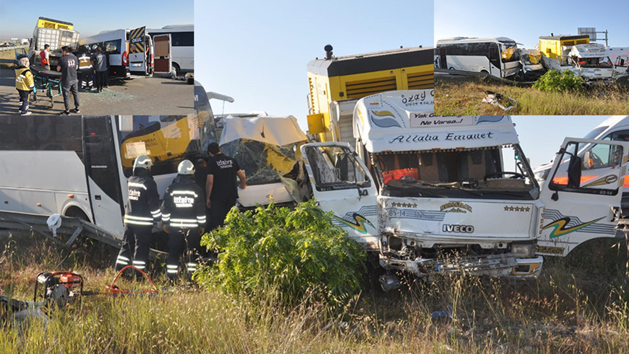 Kamyonet işçi servisini biçti: 18 yaralı