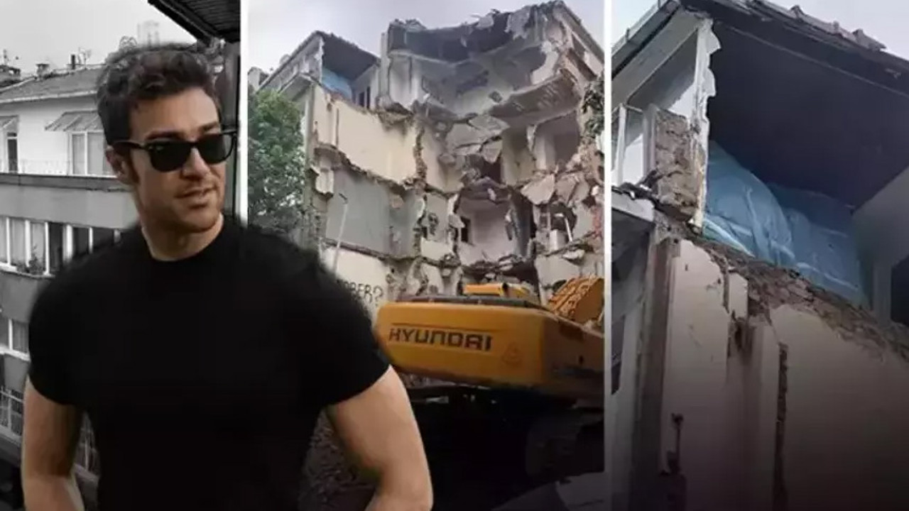 Kepçe yanlışlıkla yan binanın duvarını yıktı! O sırada evde olan ünlü oyuncu şok içinde kaldı