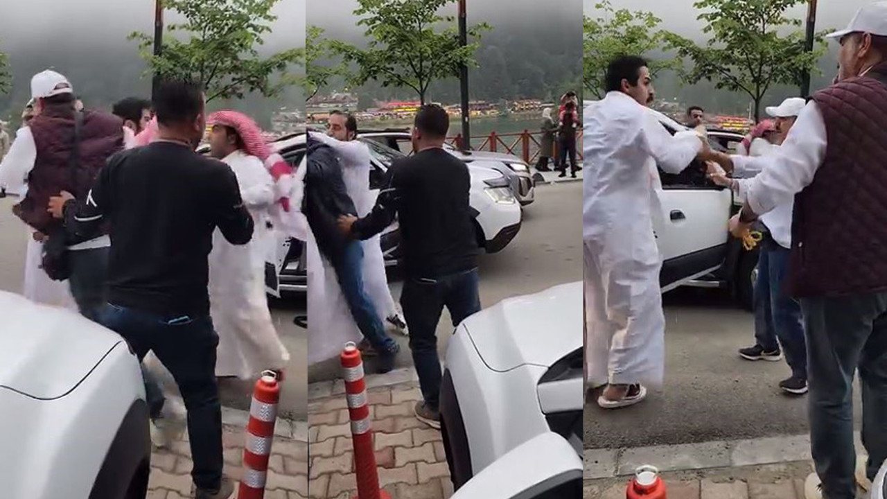 Arap turistler birbirine daldı!