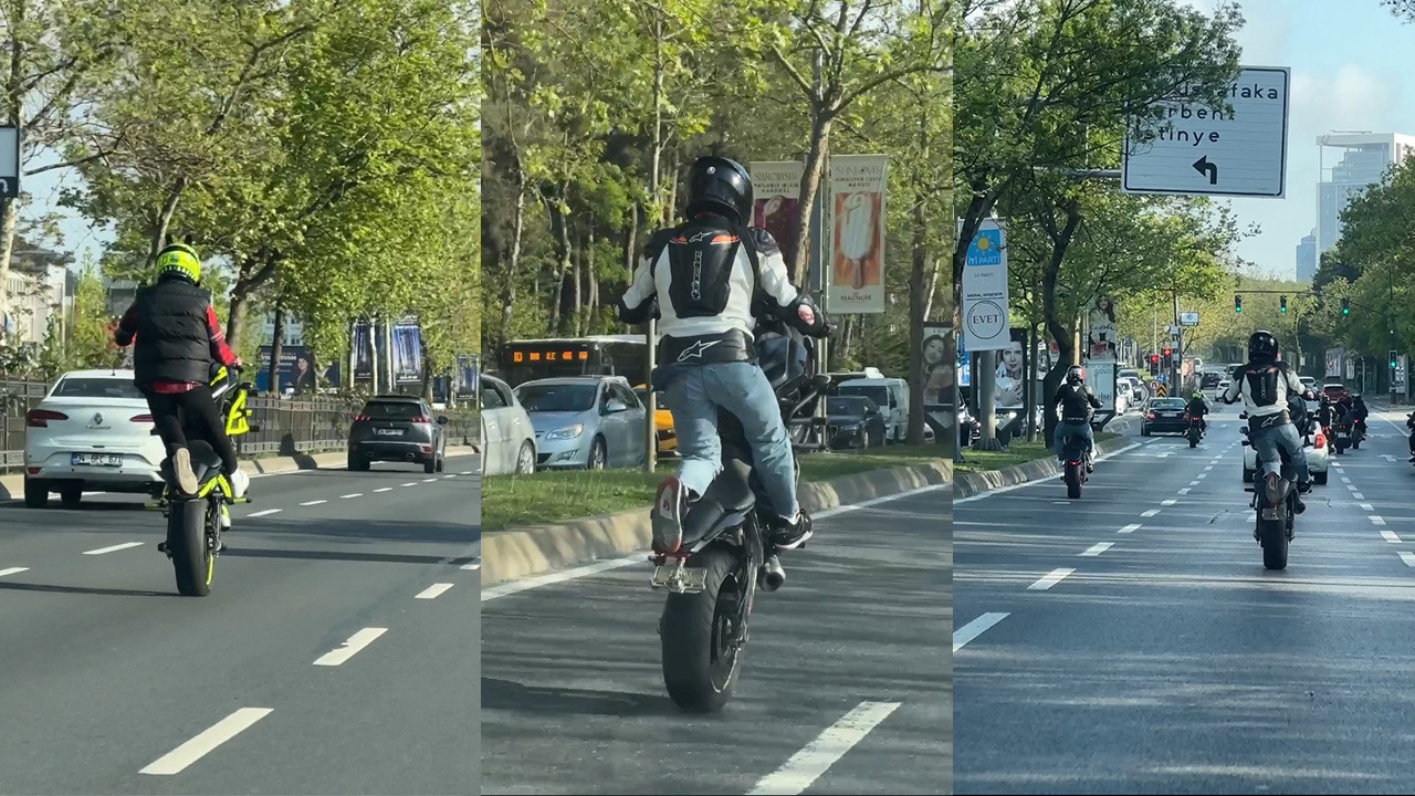 Maslak’ta tek teker canavarları topluca magandalık yaptı