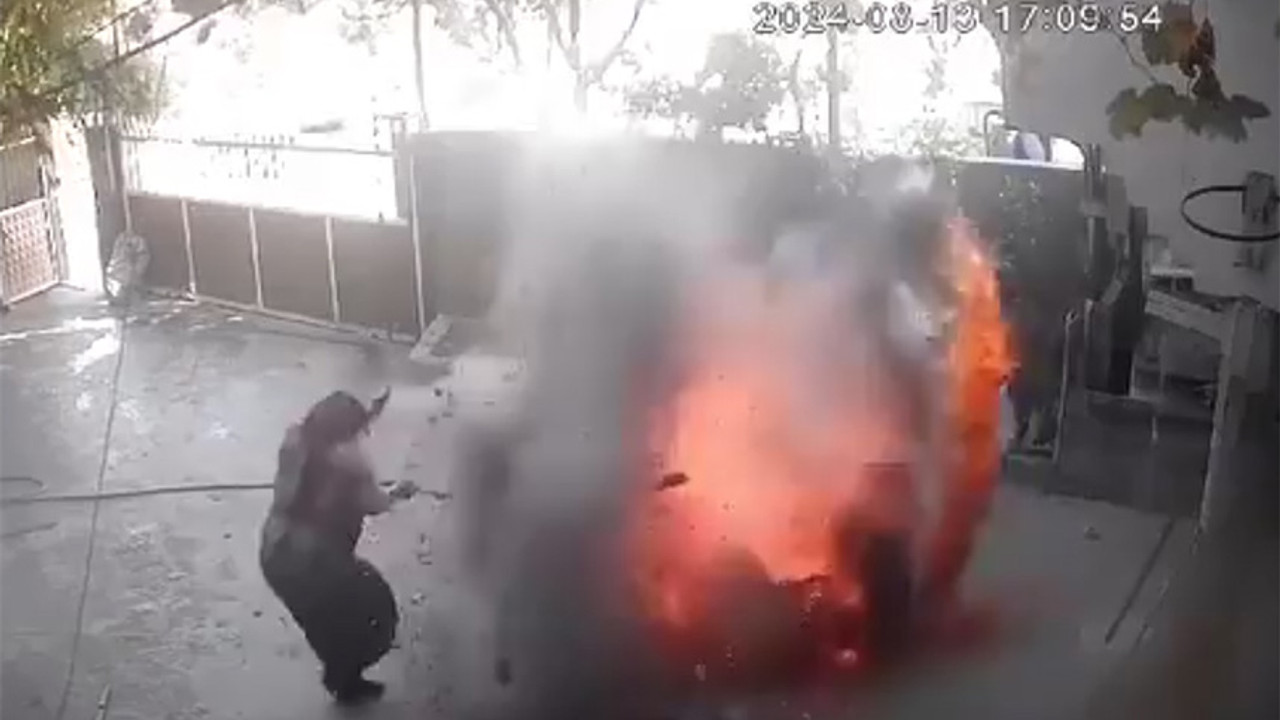 Salça kazanı nasıl patladı! o saniyeler kamerada