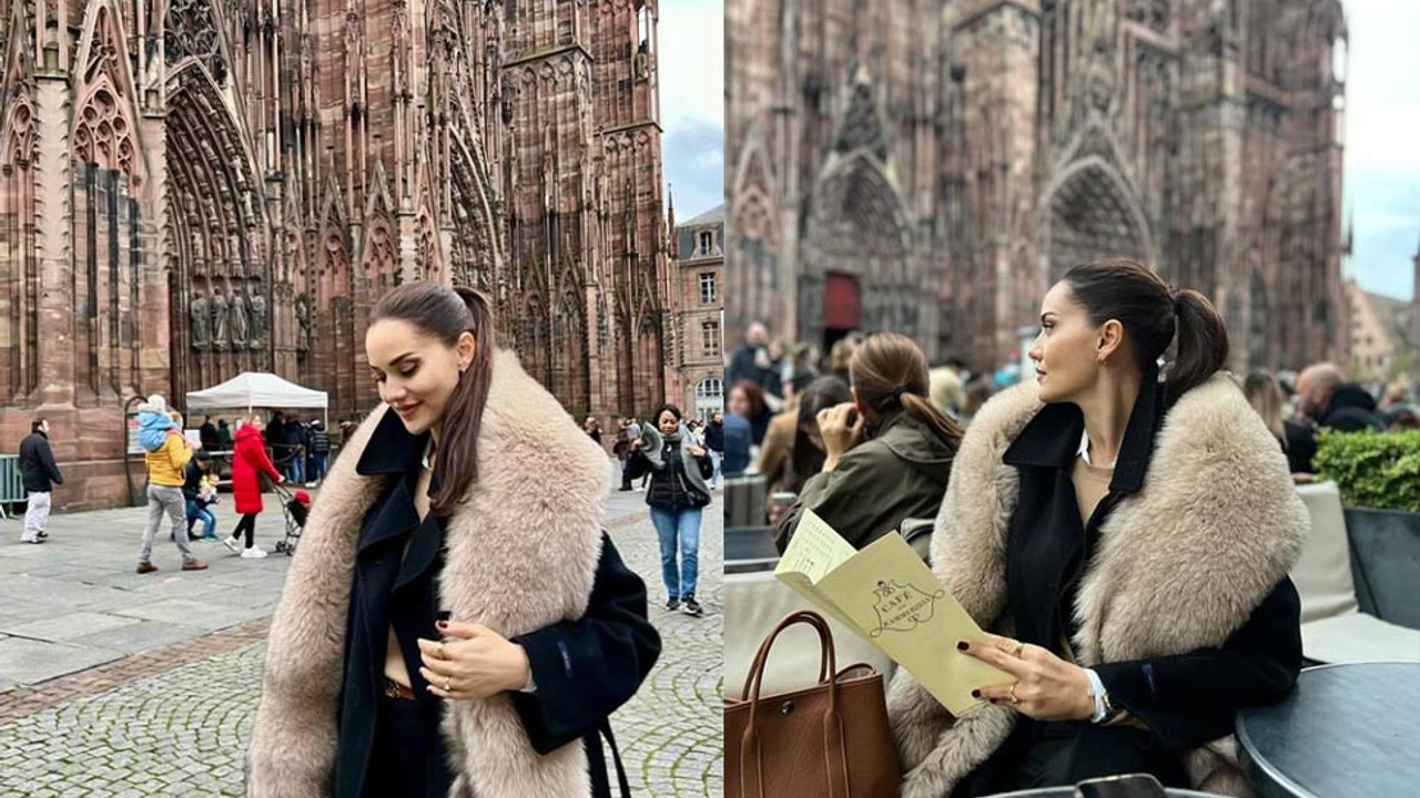 Kürklü Fahriye Evcen olay oldu! Fransa pozlarına yorum yağdı