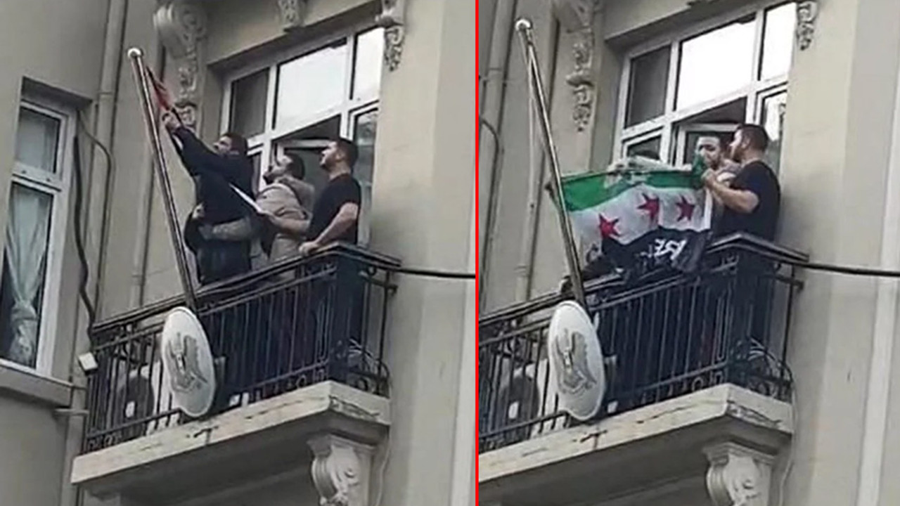 Suriyeliler İstanbul Konsolosluğu’na girdi: Baas rejiminin bayrağı indirildi!