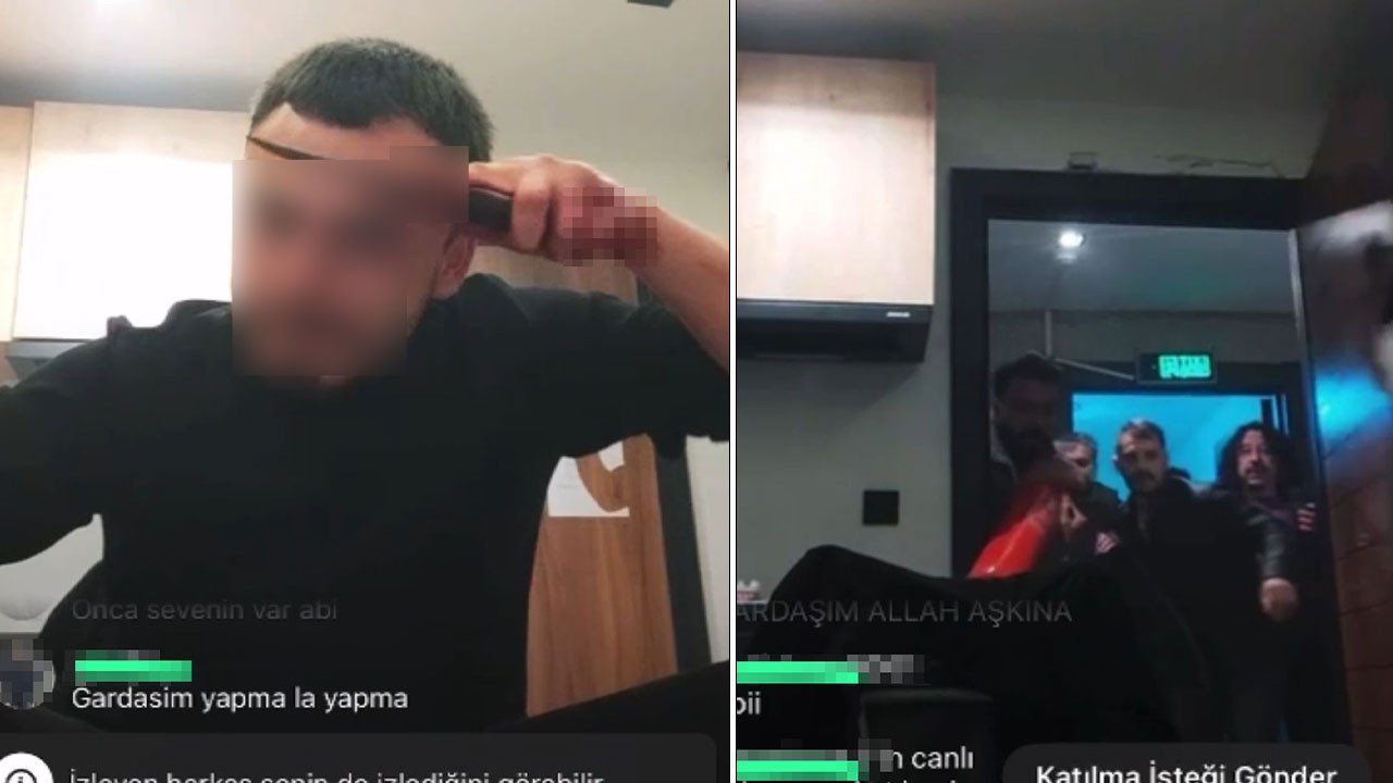 Canlı yayında kendini kesti! Polis ekiplerinin zamanla yarışı kamerada