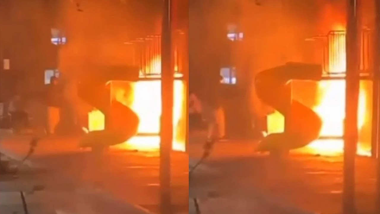 Dehşete düşüren görüntüler! Isınmak için çocuk parkını yaktılar