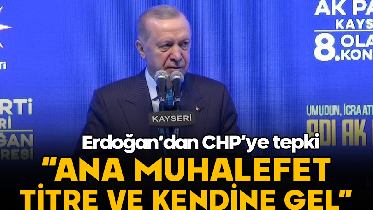 Cumhurbaşkanı Erdoğan: Ana muhalefet titre ve kendine gel
