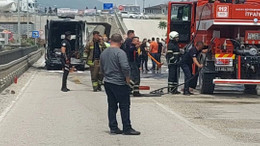 Hasta taşıyan ambulans küle döndü