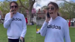 Siyonist kadın, Filistin destekçilerinin arasına girip 911’i aradı!