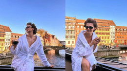Burcu Özberk, bornozlu pozlarını paylaştı