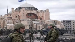 İngiliz liderden küstah paylaşım: Ayasofya'ya Yunan bayrağı astı
