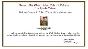 MSB: Pençe-Kaplan operasyonu bölgesinde meydana gelen araç kazası sonucu 1 asker şehit oldu